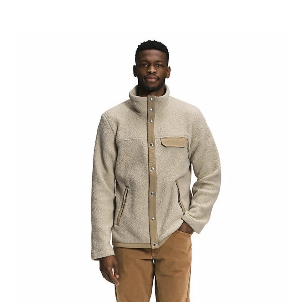 The North Face‎ Cragmont Sherpa Fleece Jacket Mens XXL Tan Snap Front Coat